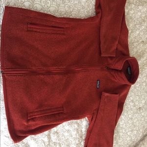 Patagonia Orange Fleece Zip-Up Jacket